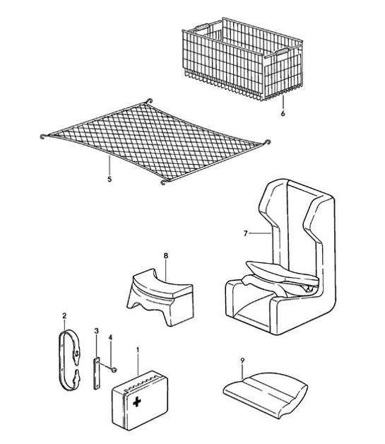 Diagram 002-010 Porsche 356 (1950-1965) Accessories & others 