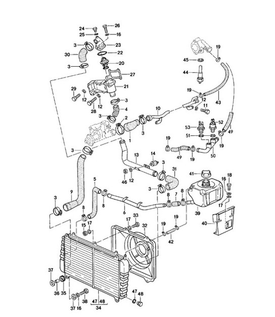 Diagram 105-010 Porsche 356 (1950-1965) Motor