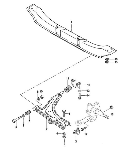 Diagram 401-000 Porsche Panamera 970 MK2 (2014-2016) Eje delantero, dirección 