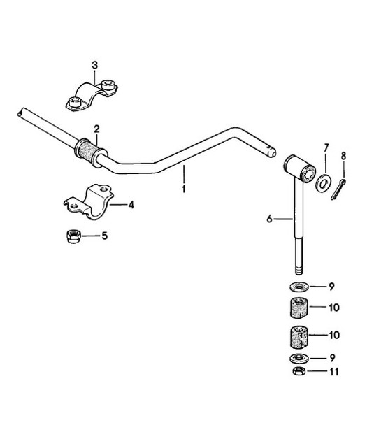 Diagram 402-005 Porsche Panamera 970 MK2 (2014-2016) Eje delantero, dirección 