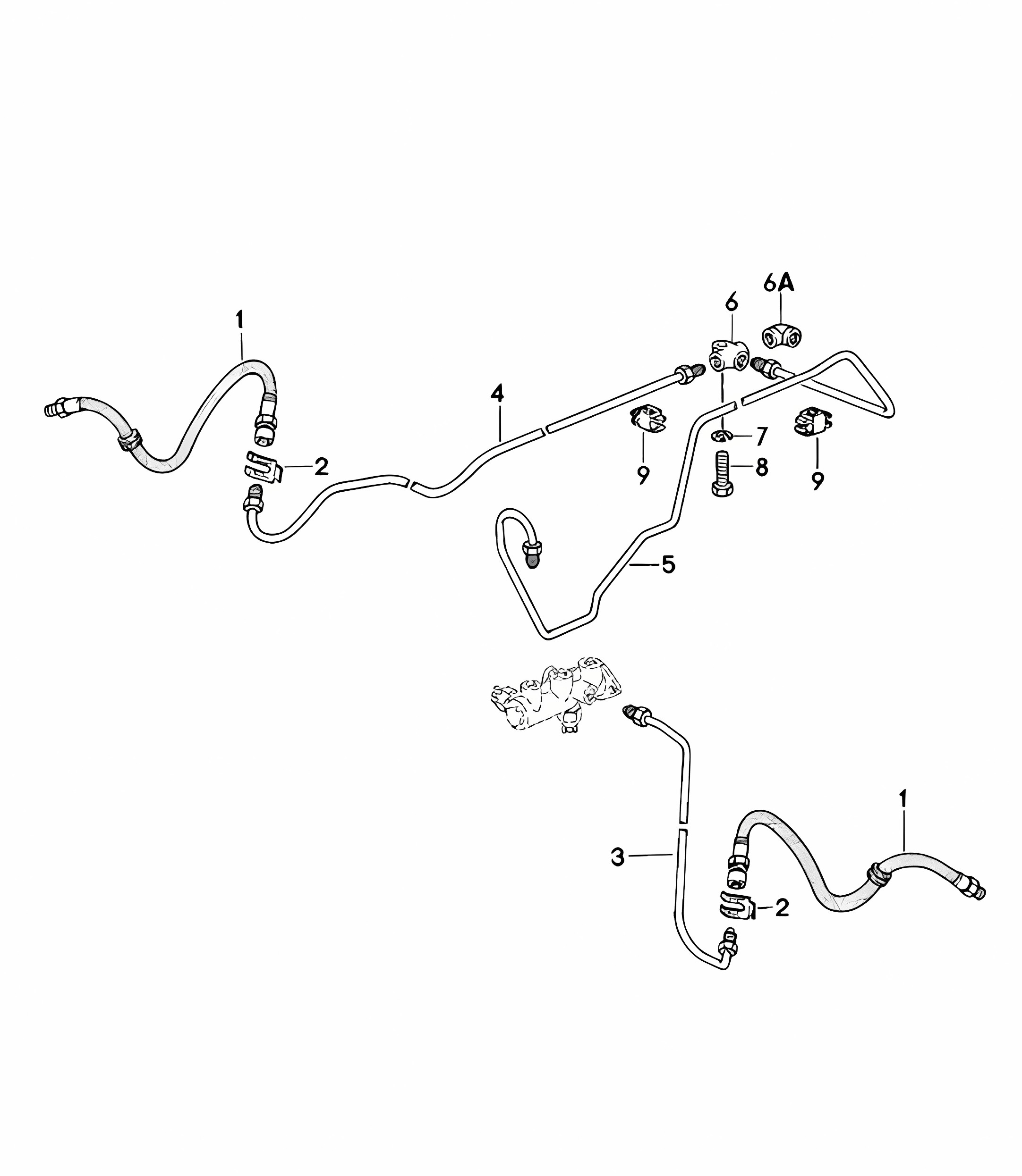 Brake lines - Front - 924 1980 - 1985