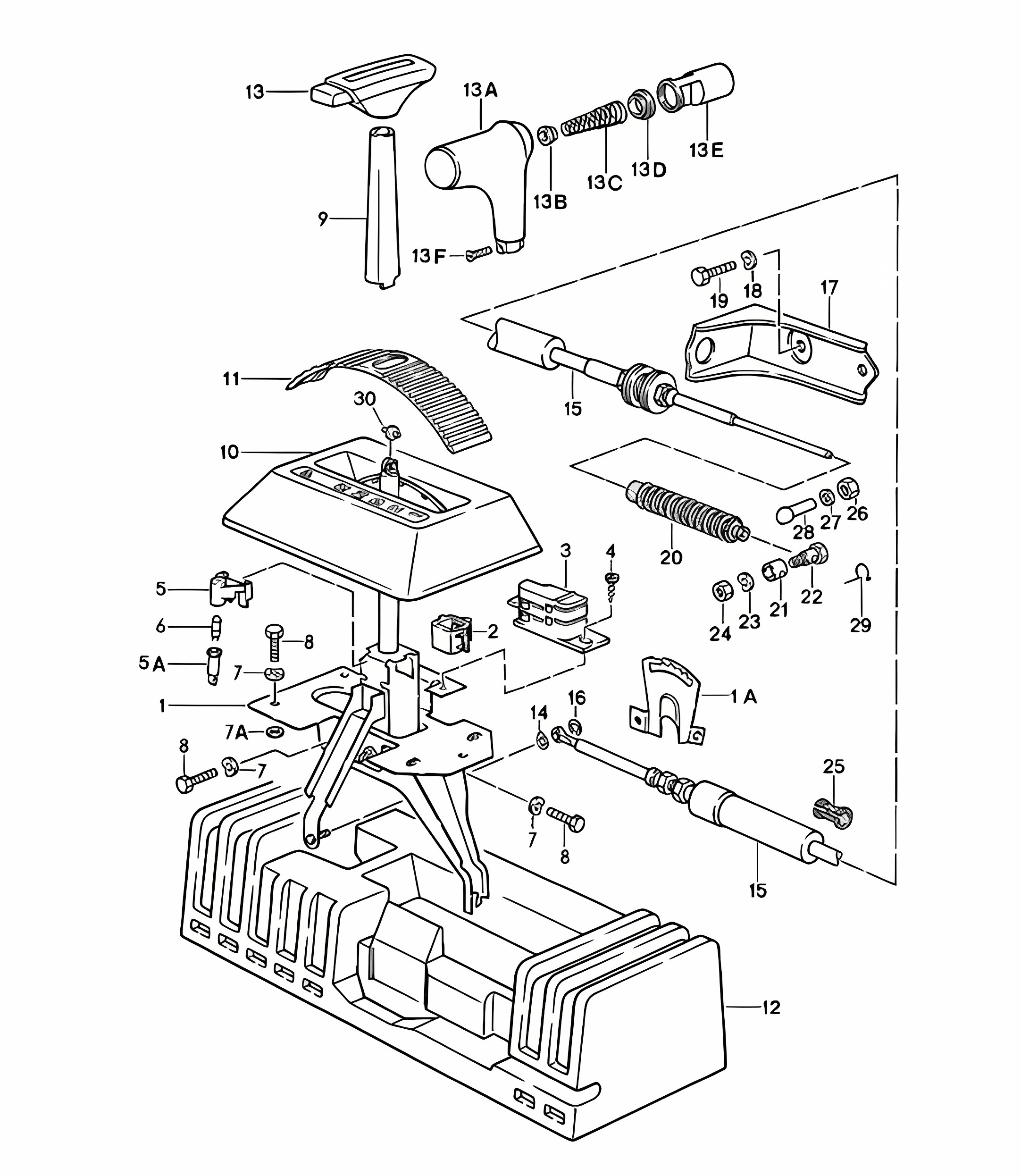 Shift mechanism - Automatic transmission - 924 1980 - 1985