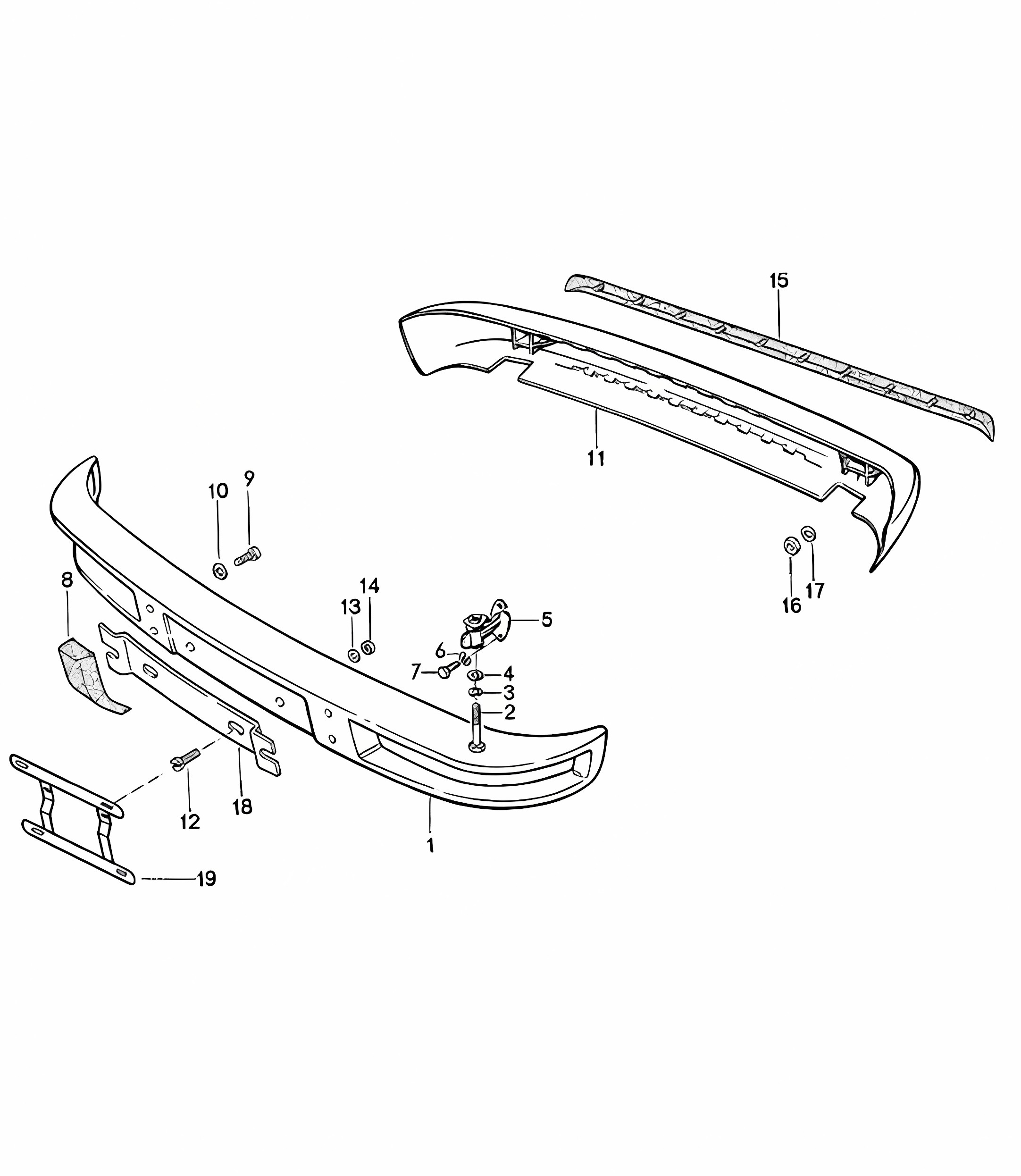 Bumper without / Impact absorber 924 / Turbo 1980 - 1985