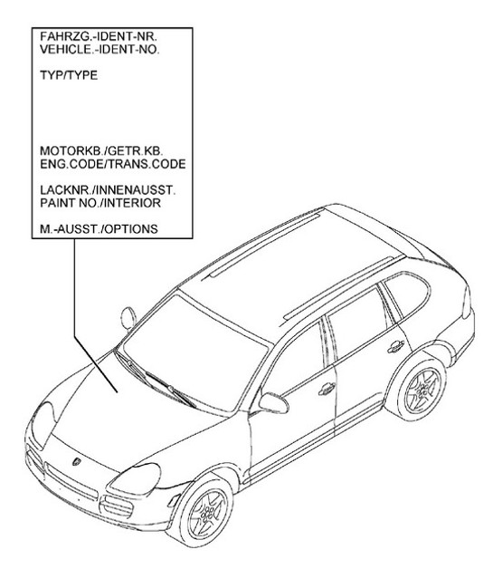 Diagram 004-00 Porsche Cayenne Turbo / Turbo S 4.8L 2007>> Accessories & others