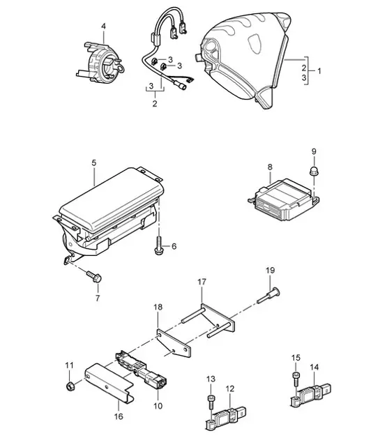 Diagram 403-06 Porsche Cayenne MK1 (955) 2003-2006 Eje delantero, dirección 