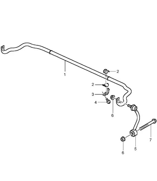Diagram 501-03 Porsche Cayenne MK1 (955) 2003-2006 Hinterachse