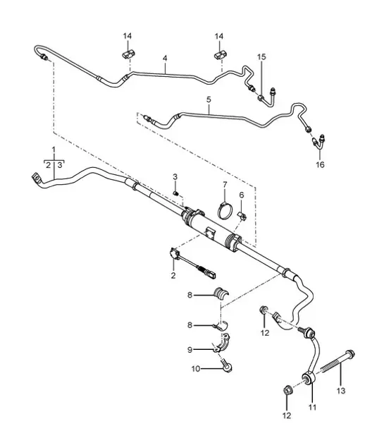 Diagram 501-04 Porsche Cayenne MK1 (955) 2003-2006 Eje posterior