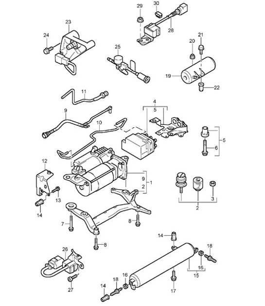 Diagram 606-00 Porsche Cayenne S 4.5L V8 2003>> Ruote, freni