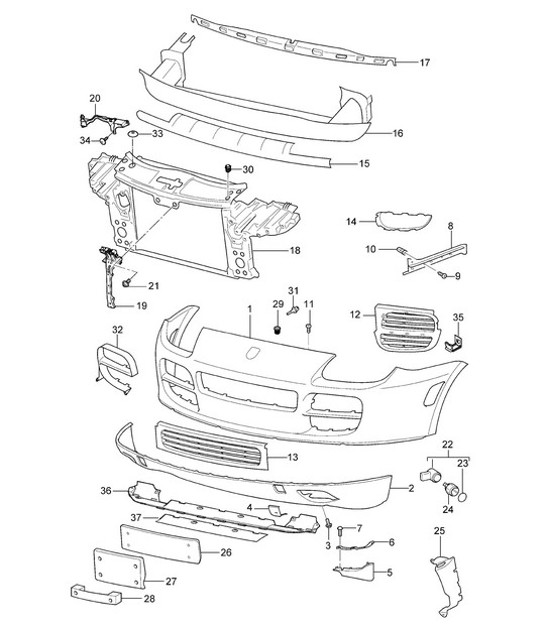 Diagram 802-00 Porsche 卡宴 9PA (955) 2003-2006  车身