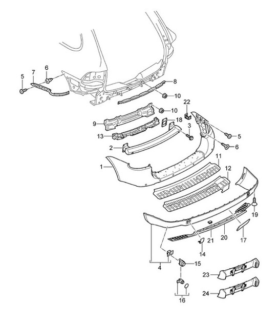 Diagram 802-05 Porsche 卡宴 9PA (955) 2003-2006  车身