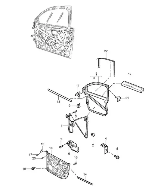 Diagram 804-30 Porsche 996 C4 3.4L 1997-08/01 Carrosserie
