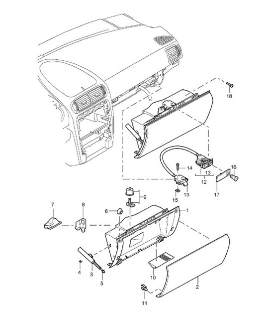 Diagram 809-10 Porsche Cayenne 9PA (955) 2003-2006 Body