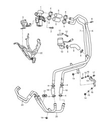 Riscaldamento con condizionatore d'aria ausiliario e riscaldatore ausiliario/Linea di alimentazione/Linea di ritorno/Valvola fino al motore (PR:7VE,7VL,9AH) Cayenne 9PA (955) 2003-06