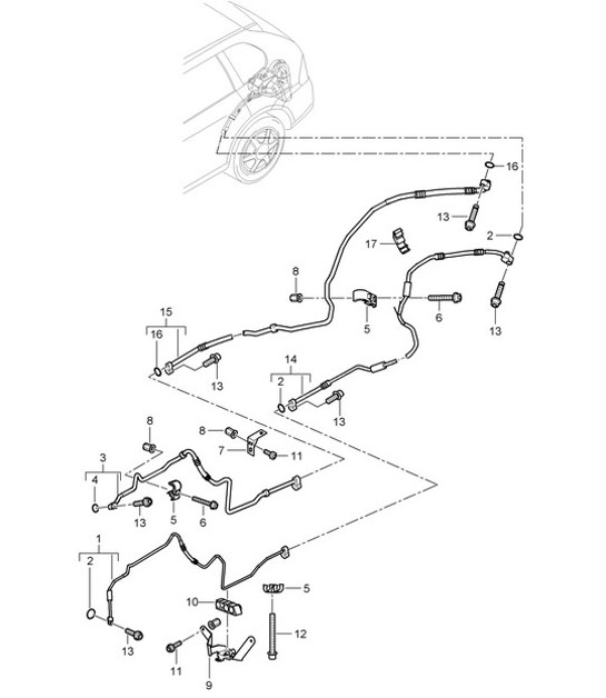 Diagram 813-65 Porsche Cayenne MK1 (955) 2003-2006 Karosserie