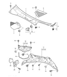 Abdeckung / Wasserkasten / Frischluftansaugsystem Cayenne 9PA (955) 2003-06