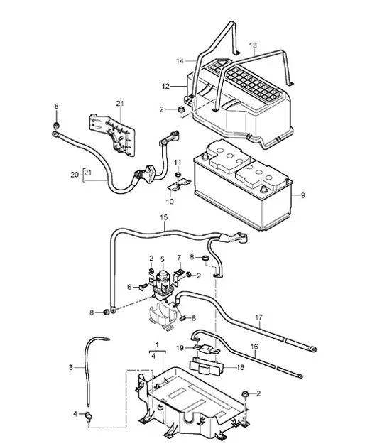 Diagram 902-06 Porsche Cayenne MK1 (955) 2003-2006 Equipo eléctrico