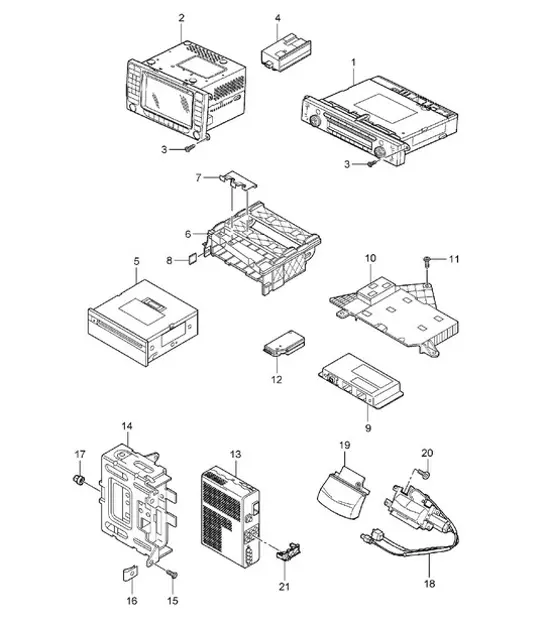Diagram 911-00 Porsche Cayman S 3.4L 987C 2005-08 Elektrische Ausrüstung