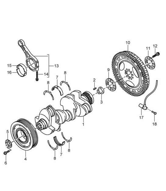 Diagram 102-020 Porsche 996 C4 3.4L 1997-08/01 Motore
