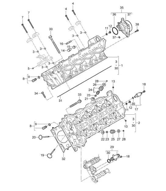Diagram 103-000 Porsche 911 Turbo 3.3L 1978-89 Motor