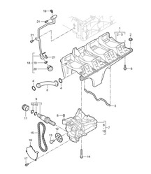 Oil return circuit / Oil pump / Breather line (Model: 4801,4851) Cayenne 9PA1 (957) 4.8L 2007-10