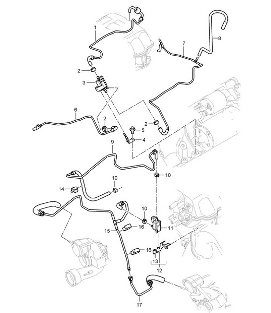 Diagram 107-030 Porsche Panamera Turbo S E-Hybrid 4.0L V8 