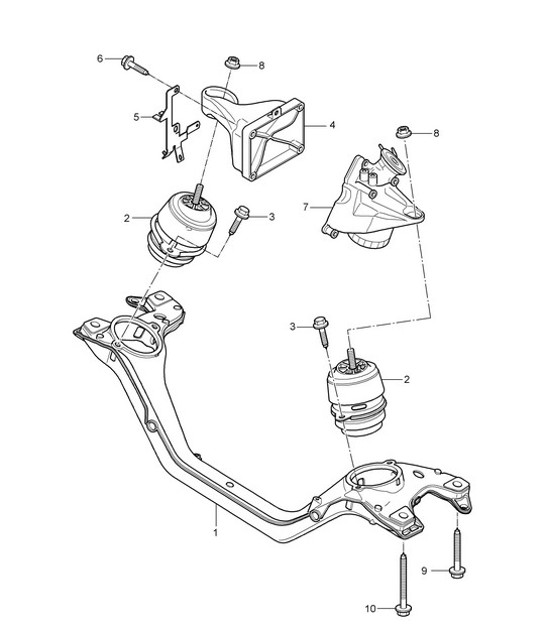 Diagram 109-010 Porsche Cayman S 3.4L 981 2013-16 Moteur
