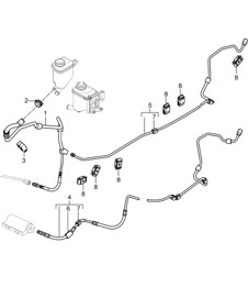 Anti-roll bar / Pressure line / Return line / Underbody (PR:0AW) Cayenne 9PA1 (957) 2007-10 Anti-roll bar / Pressure line / Return line / Underbody (PR:0AW) Cayenne 9PA1 (957) 2007-10