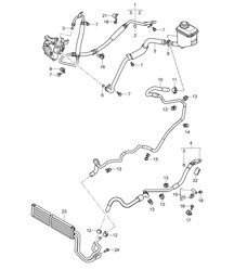 Stuurbekrachtiging / Leidingen / Oliekoeler / Verschillende onderdelen voor -PDCC- (PR:D5V,D5Z) Cayenne 9PA1 (957) 4.8L 2007-10