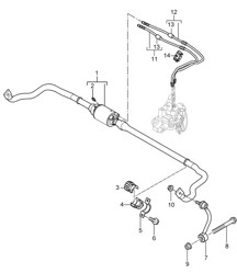 Stabilisator / Schlauch (PR:0AW) Cayenne 9PA1 (957) 2007-10