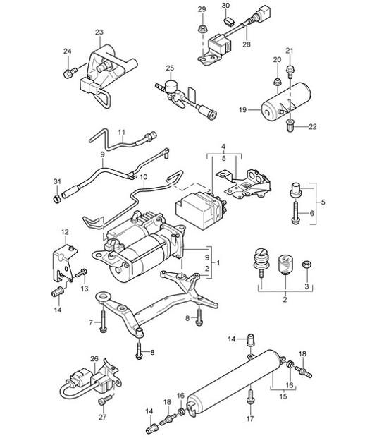 Diagram 606-000 Porsche 卡宴 V6 3.6L 汽油 300Hp 车轮、制动器