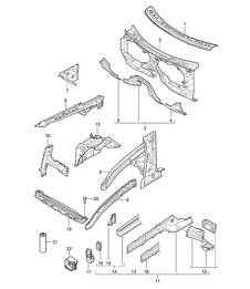 Parte delantera / Piezas individuales Cayenne 9PA1 (957) 2007-10 Parte delantera / Piezas individuales Cayenne 9PA1 (957) 2007-10