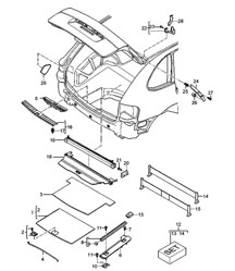 Linings / Luggage compartment / Accessories / with: Loadspace system Cayenne 9PA1 (957) 2007-10
