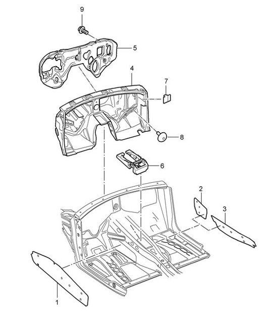 Diagram 807-050 Porsche Cayenne 9PA1 (957) 2007-2010 Body