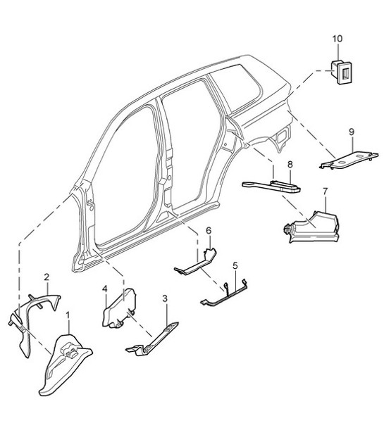 Diagram 807-060 Porsche Cayenne Turbo S 4.5L 2006>> Body