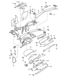 Instrument panel trim / Accessories Cayenne 9PA1 (958) 2007-10