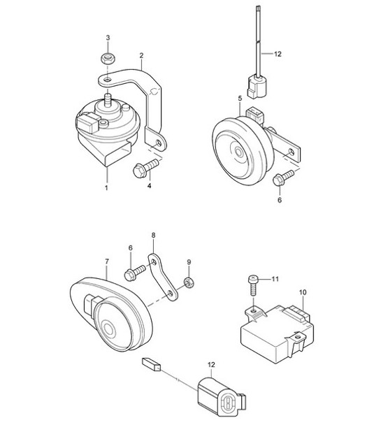 Diagram 903-000 Porsche 996 C4 3.4L 1997-08/01 电子设备