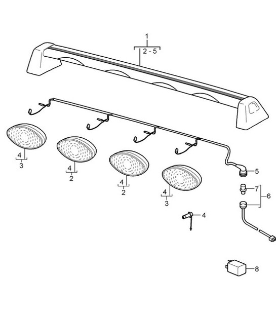 Additional headlight / Roof Cayenne 9PA1 (957) 2007-10
