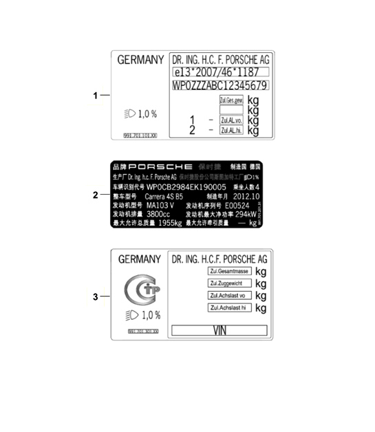 Diagram 003-020 Porsche 991 (911) MK2 2016-2019 Accessories & others 
