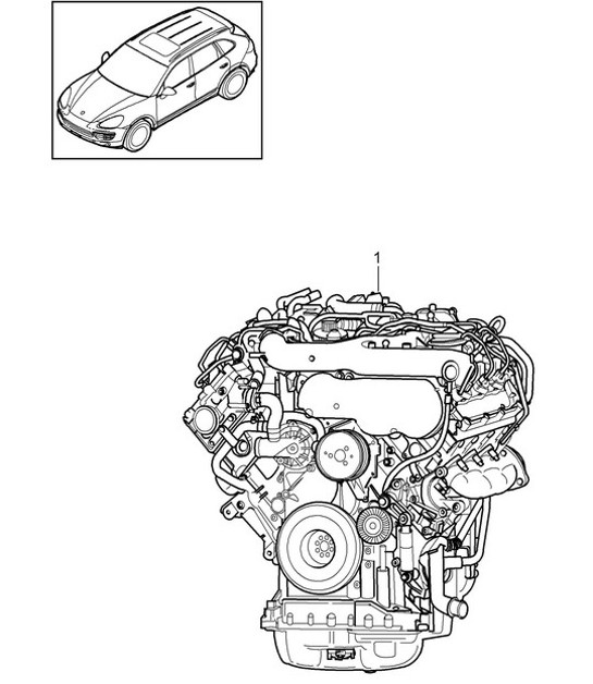 Diagram 101-020 Porsche 996 C4 3.4L 1997-08/01 Engine
