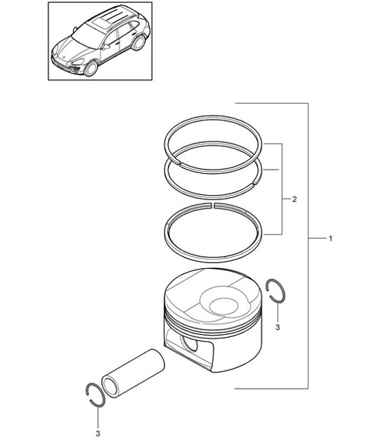 Diagram 102-040 Porsche Panamera V6 3.6L 2WD Moteur