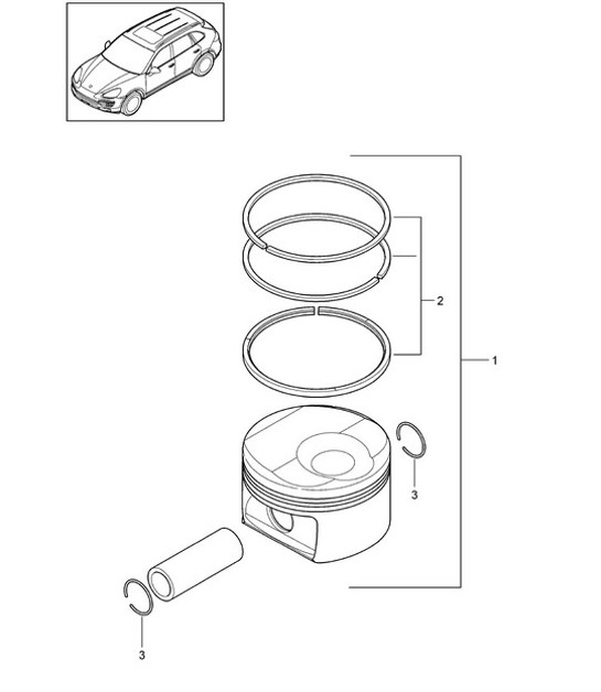 Diagram 102-045 Porsche Cayenne 92A (958) 2010-2017 Engine