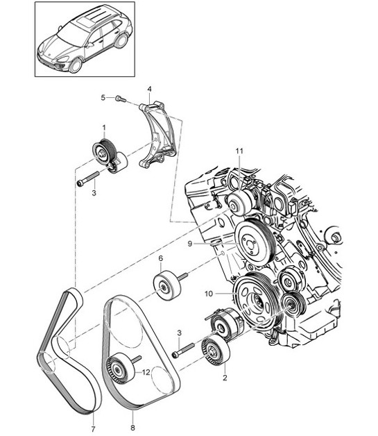 Diagram 102-095 Porsche Panamera S V8 4.8L Moteur