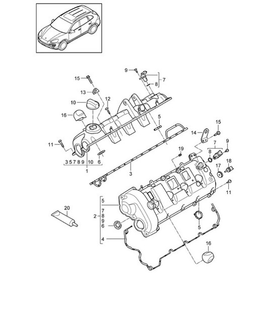 Diagram 103-020 Porsche Boxster 986/987/981 (1997-2016) Moteur