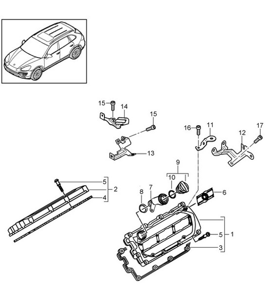 Diagram 103-030 Porsche 卡宴 92A（958） 2010-2017 引擎