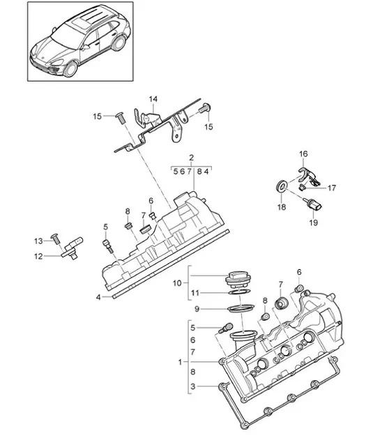 Diagram 103-032 Porsche 992 Carrera 4 Cabriolet 3.0L 