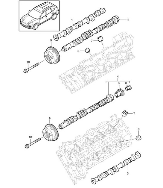 Diagram 103-050 Porsche Cayenne Turbo E-Hybrid Coupé con pacchetto GT V8 4.0 739 CV 
