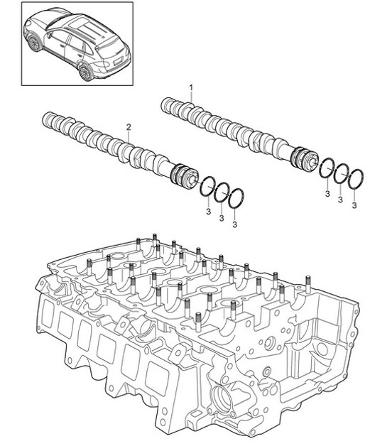 Diagram 103-055 Porsche Cayenne 92A (958) 2010-2017 Engine