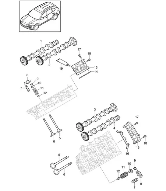 Diagram 103-062 Porsche Cayenne S V8 4.2L Diesel 382 pk Motor