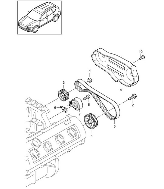 Diagram 103-095 Porsche Cayenne 92A (958) 2010-2017 Engine