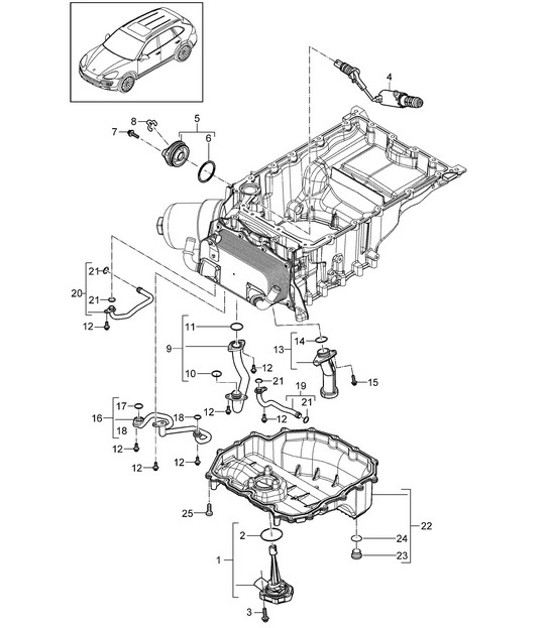 Diagram 104-055 Porsche Cayenne Turbo E-Hybrid V8 4.0L 739CV 